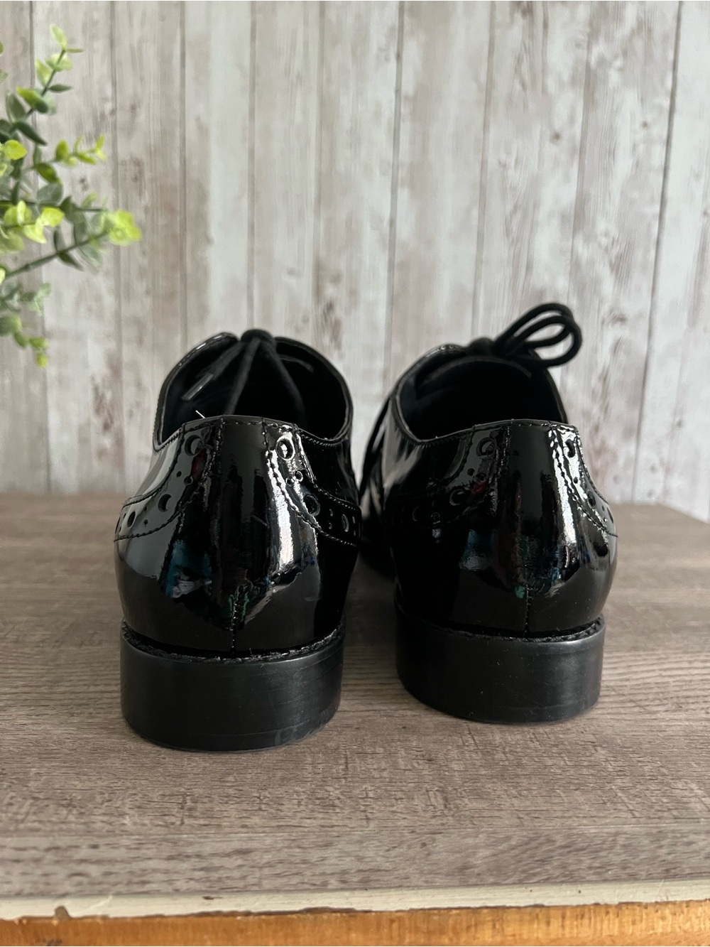 Vionic Hadley Black Patent Wingtip Oxfords Brogue Preppy Classic Women’s 7.5 - Picture 5 of 7